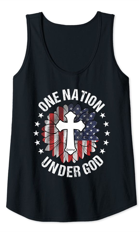 One Nation Under God Christian Shirt for Men Women Tank Top