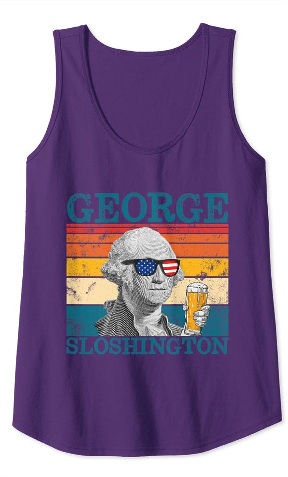 George Sloshington Retro Drinking President Washington Tank Top