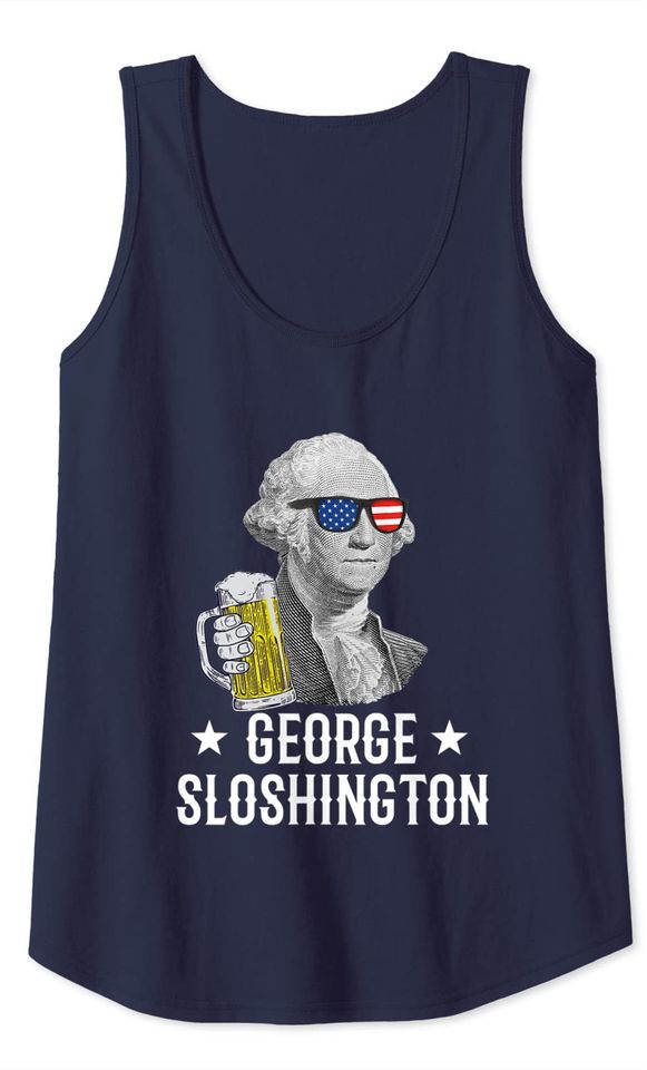 George Sloshington President George Washington Drinking Beer Tank Top