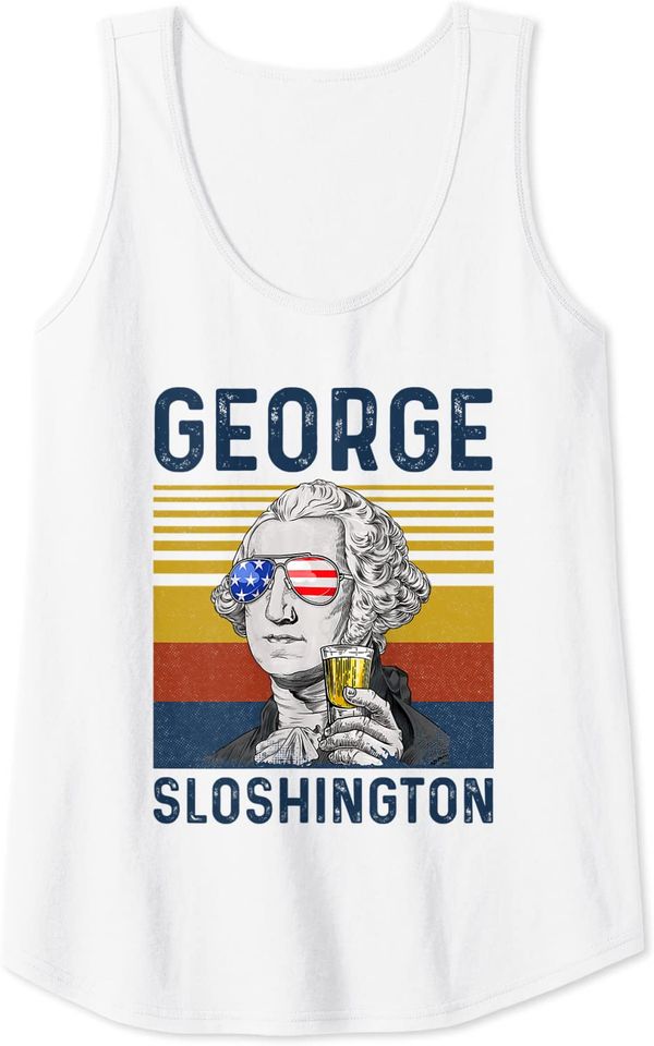 4th of July George Sloshington Washington Tank Top