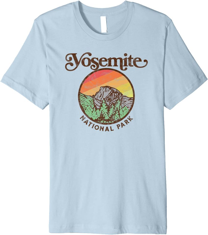 Yosemite National Park Vintage Style Retro 80s Graphic Premium T Shirt
