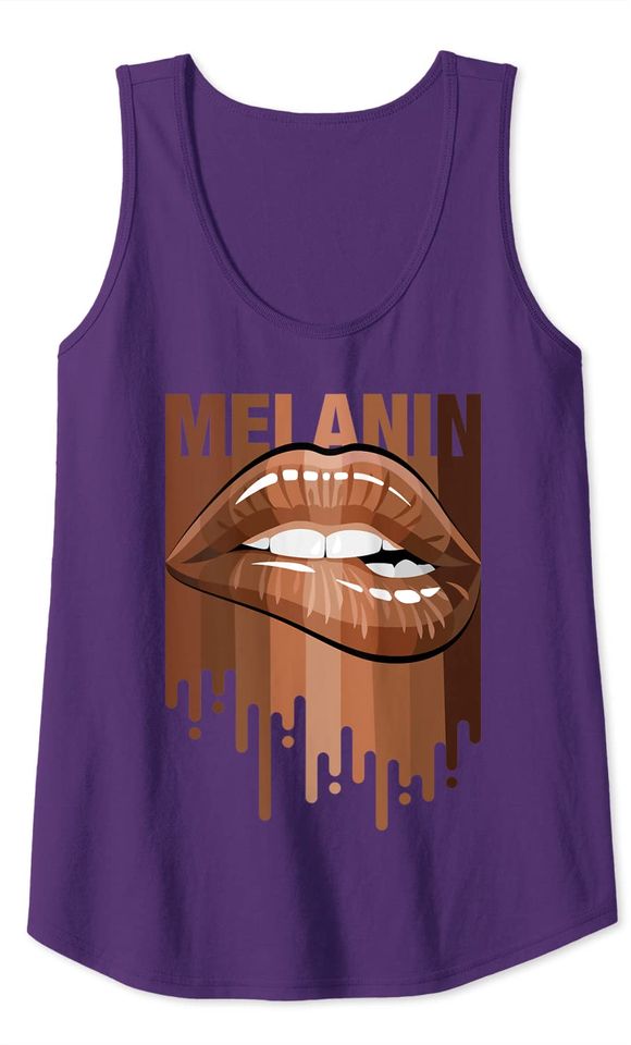 Melanin Girl Lips Graphic Tank Top