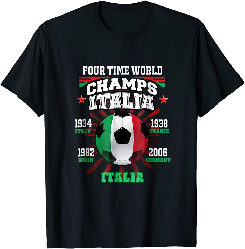 Italy Football T-Shirt with Cup Years for Fans