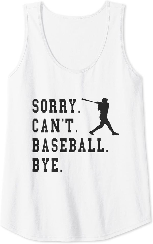 Baseball Bye Quote Homerun Batter Silhouette Tank Top