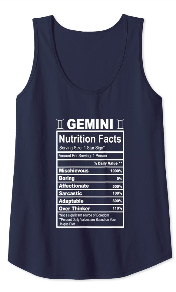 Gemini Nutrition Facts Tank Top