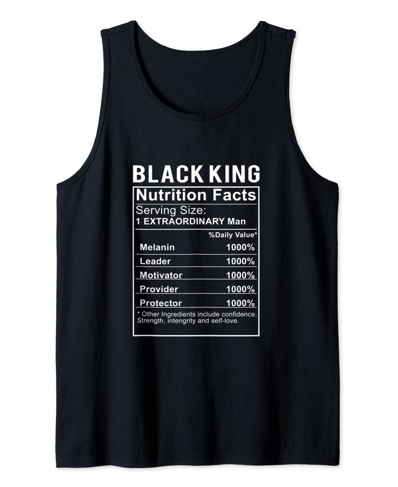 Black King Nutrition Label Facts Tank Top