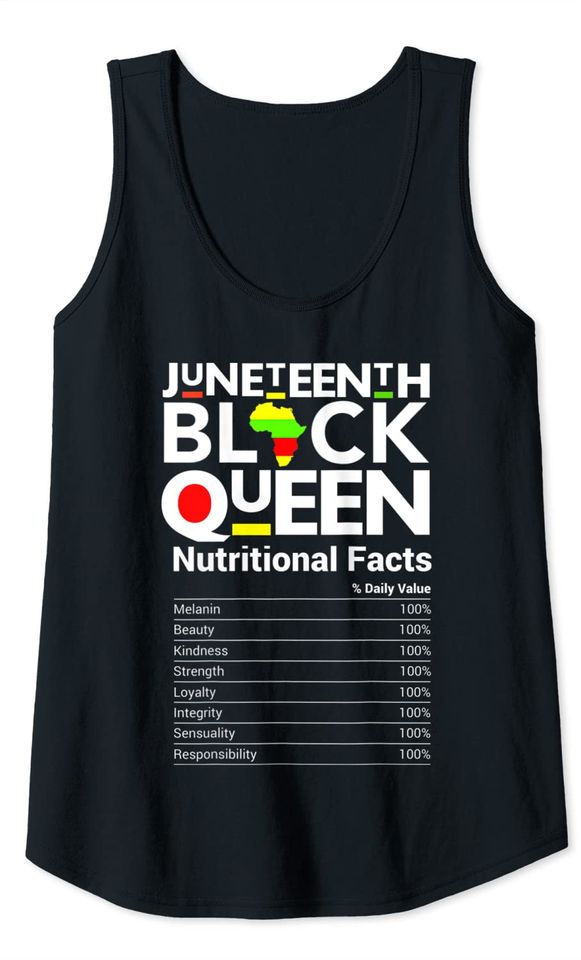 Nutrition Facts Juneteenth Queen Melanin Black Tank Top