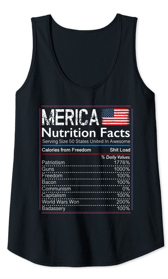 American Shirt Merica Nutrition Facts Tank Top
