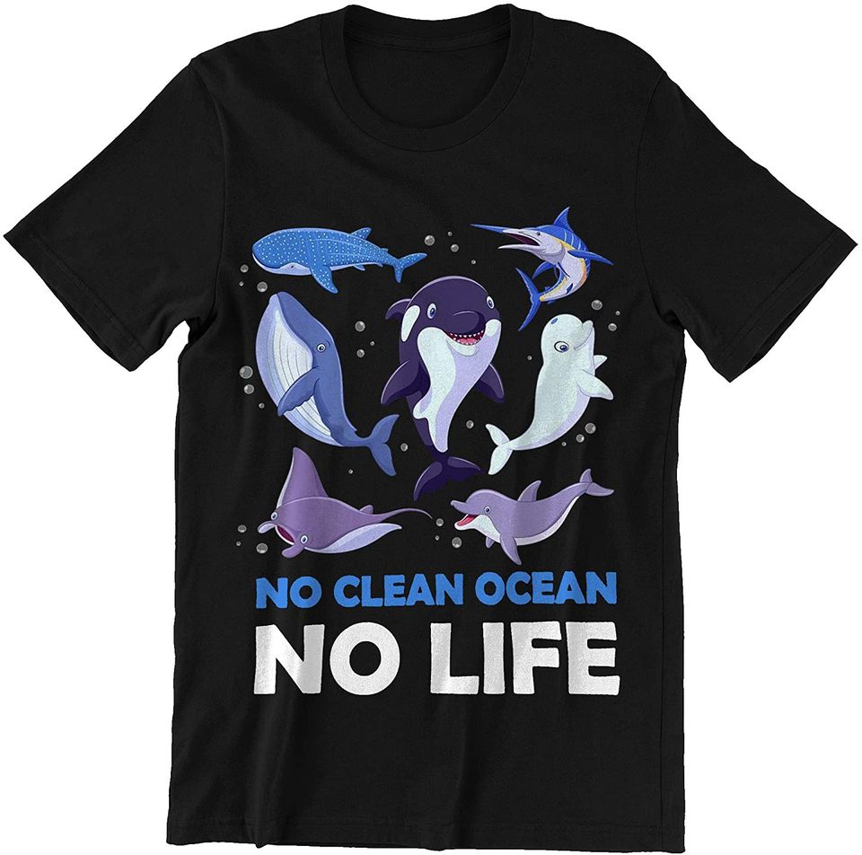 Keep The Sea Plastic Free No Clean Ocean No Life Earth Day Shirt