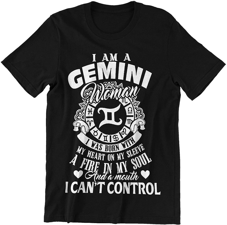 Gemini Woman I was Born with My Heart On My Sleeve T-Shirt