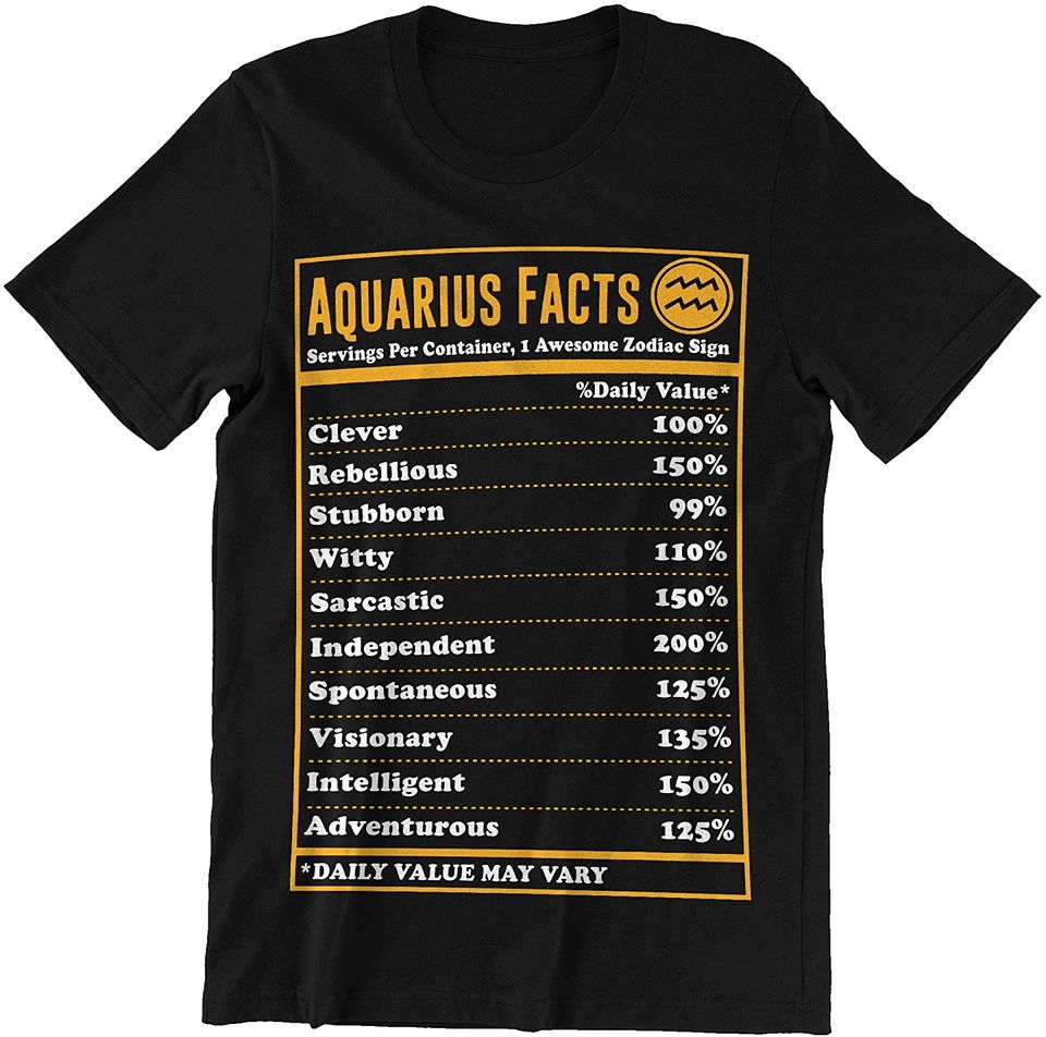 Aquarius Facts Zodiac Aquarius Shirt