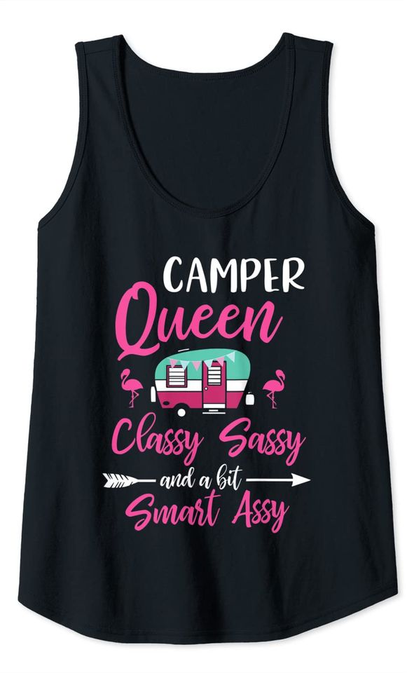 Camper Queen Classy Sassy Smart Assy Camping RV Gift Tank Top