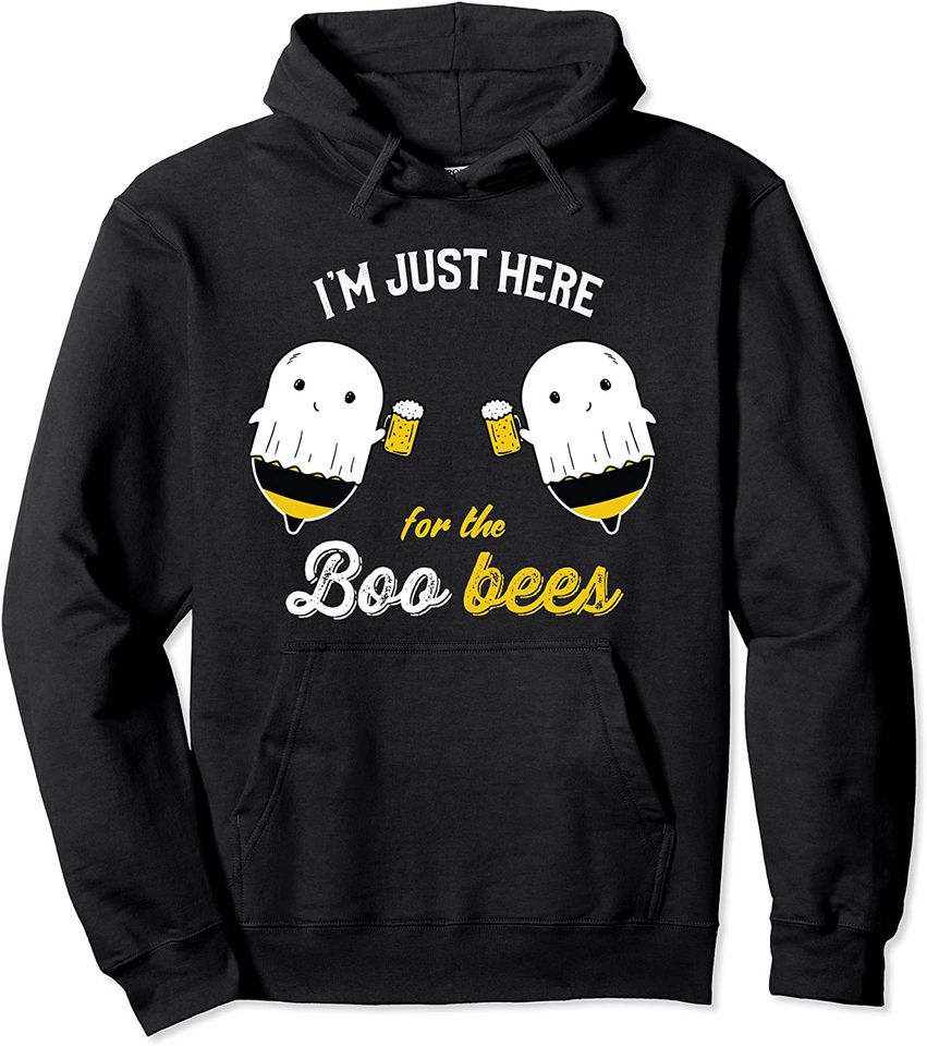 I'm just Here for the Boo Bees Halloween Costume Ghost Pullover Hoodie