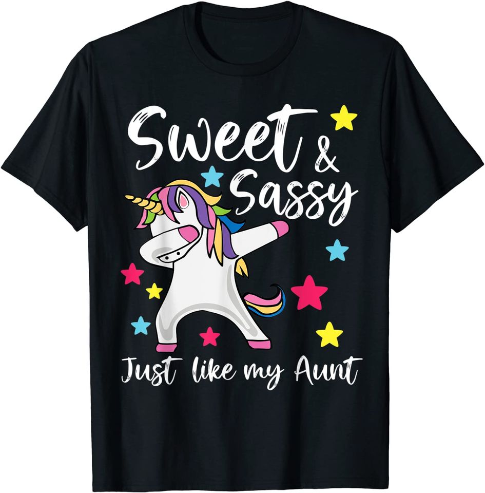 Sassy Like My Aunt Unicorn Cute Matching Auntie and Niece T Shirt