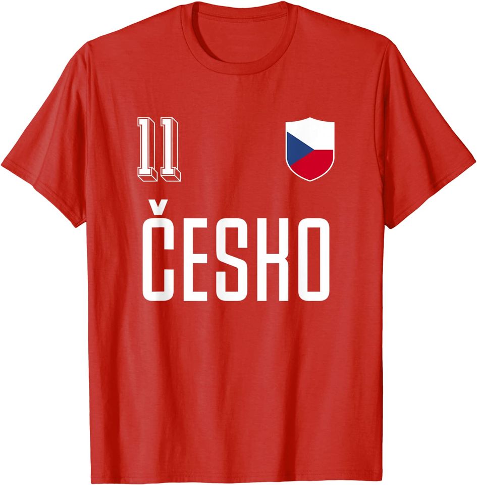 Retro Czech Republic Soccer Jersey Czechia Císlo 11 T-Shirt