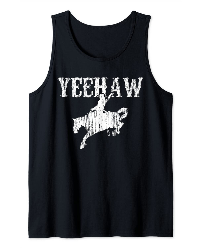 Horse Riding Yeehaw Rodeo Cowboy Western Country Tank Top