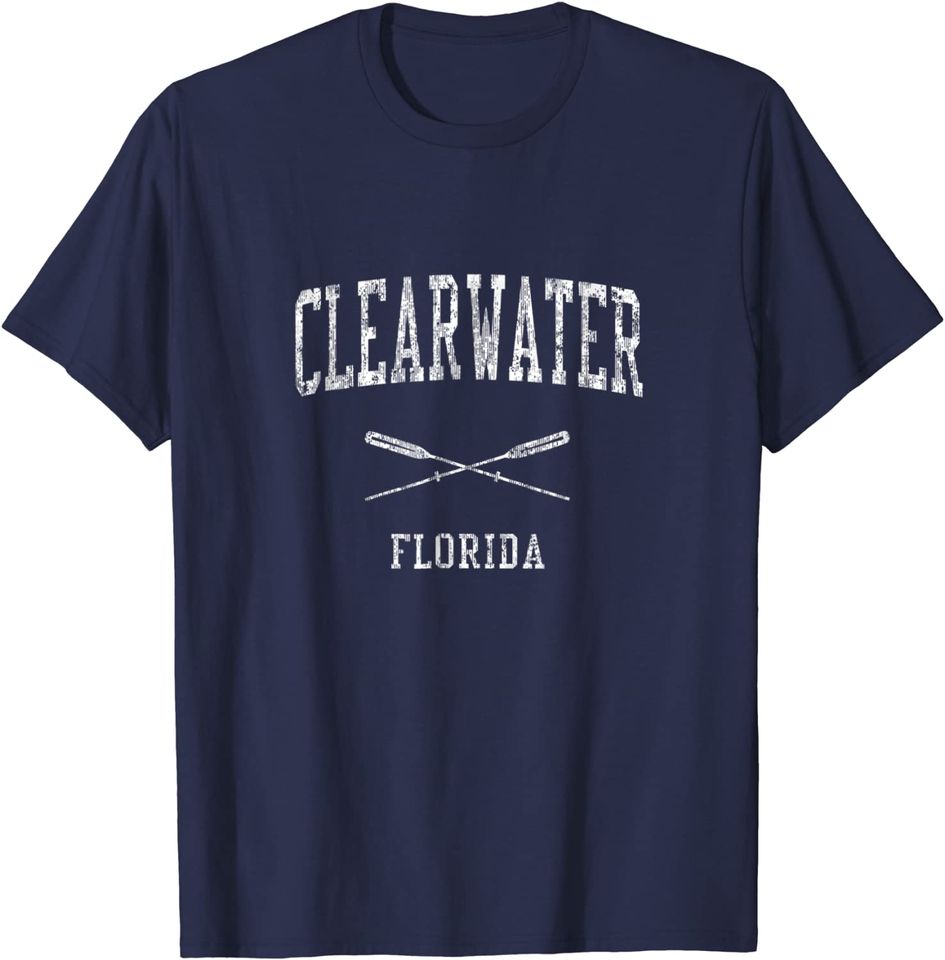 Clearwater Florida FL Vintage Nautical Sports Design Tee
