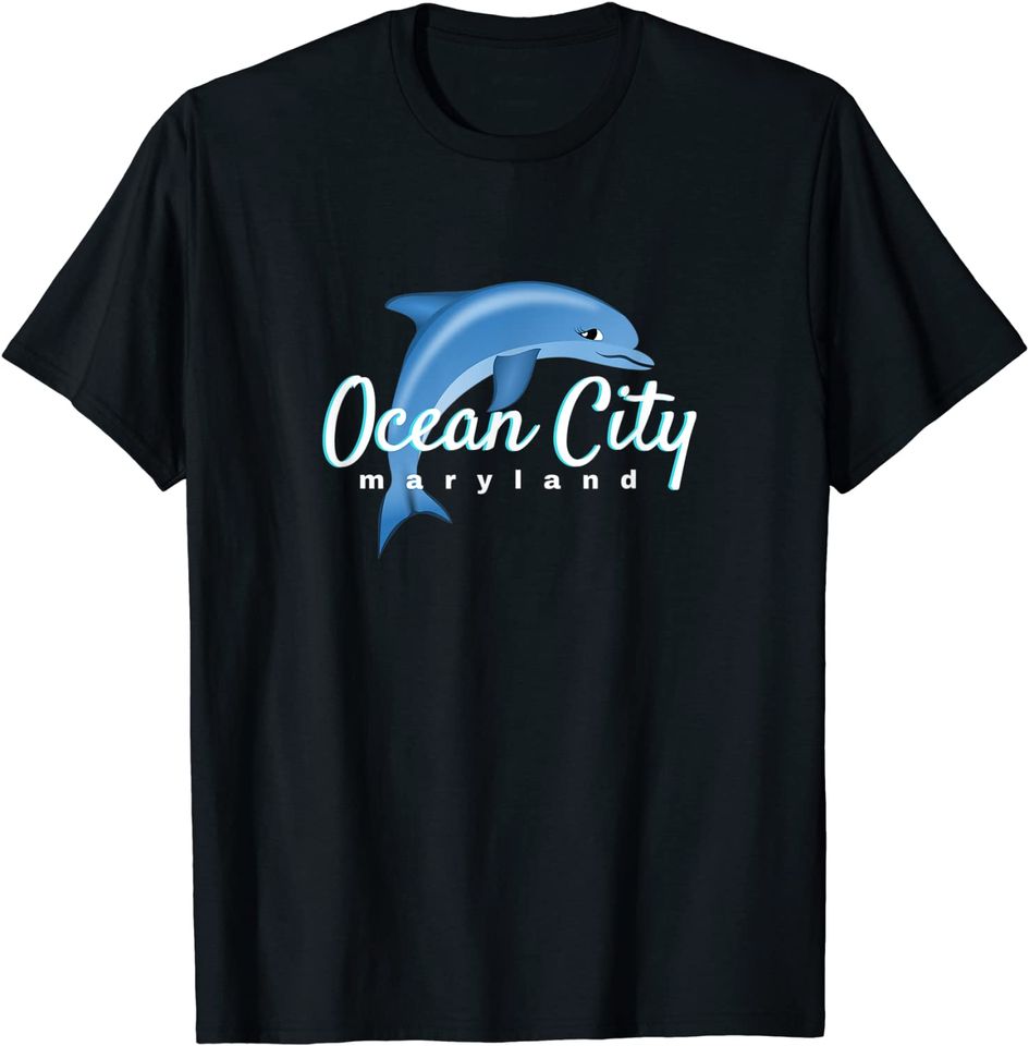 Ocean City Maryland T-Shirt, Ocean City MD Dolphin T Shirt
