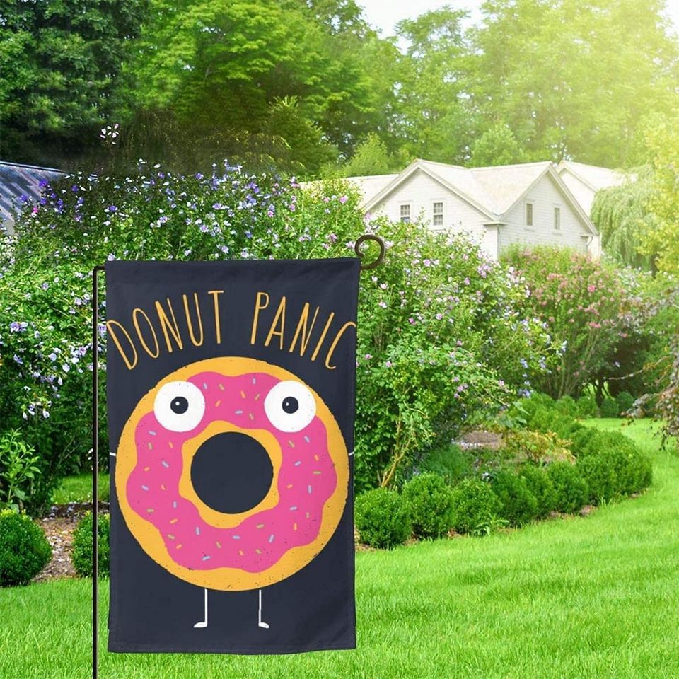 Donut Panic Garden Flag Double Sided Printing