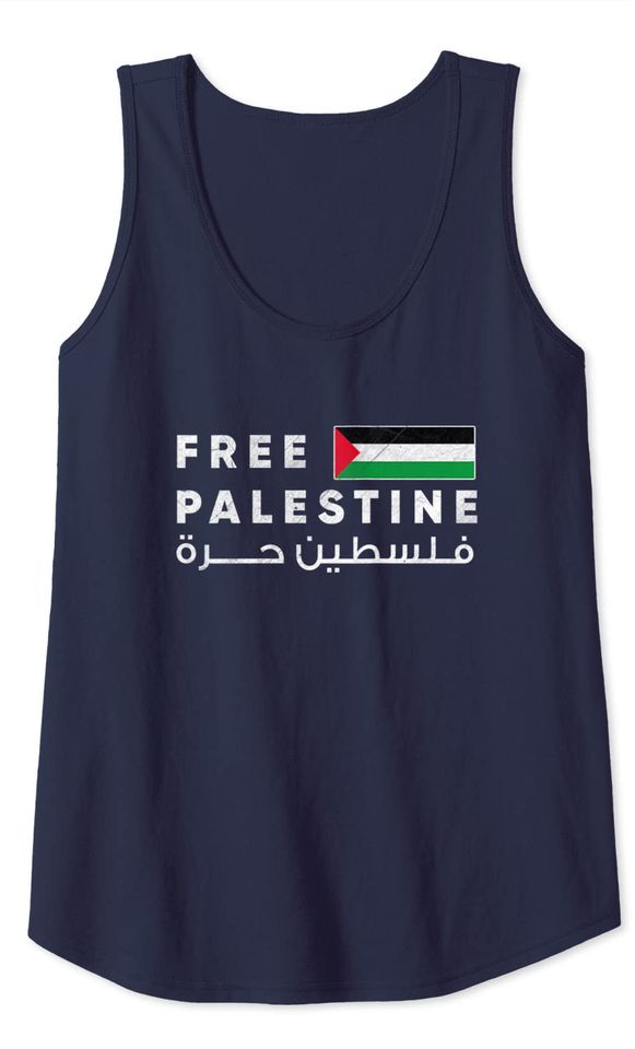 Free Palestine Flag Arabic - Free Gaza Tank Top