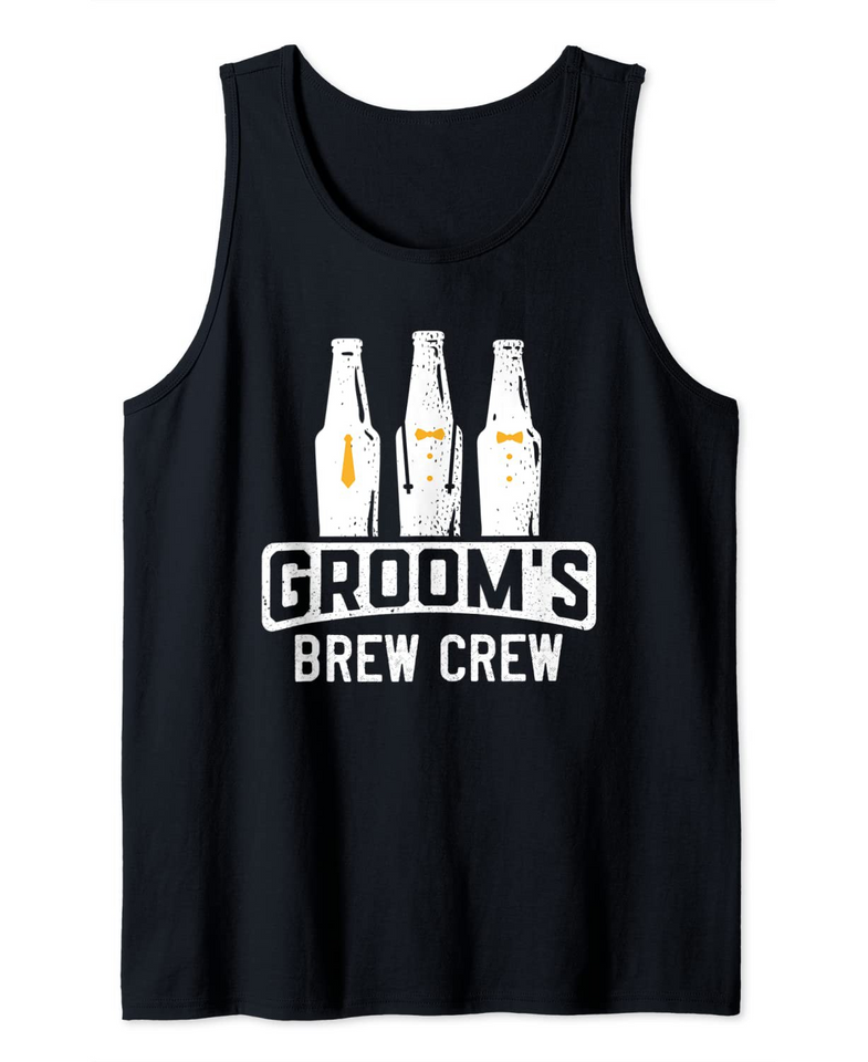 Mens Groom's Brew Crew Wedding Drinking Team Bachelor party Tank Top