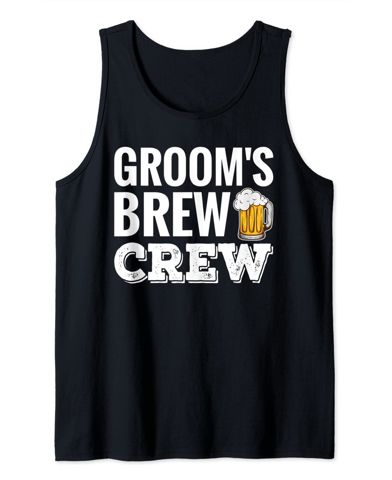 Groom's Brew Crew Funny Groomsmen Bachelor Party Tank Top