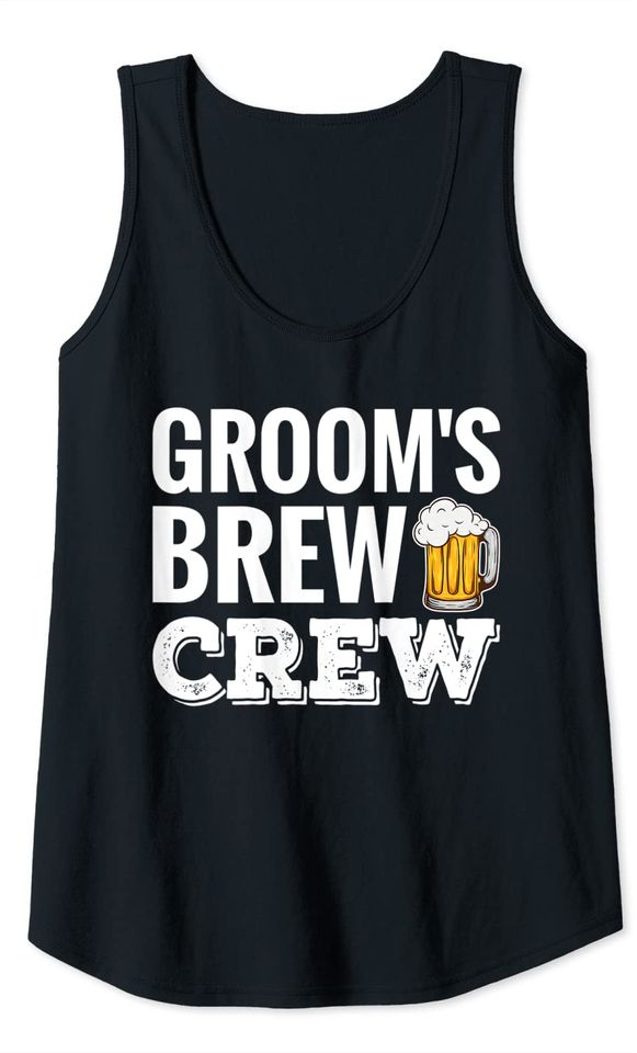 Groom's Brew Crew Funny Groomsmen Bachelor Party Tank Top