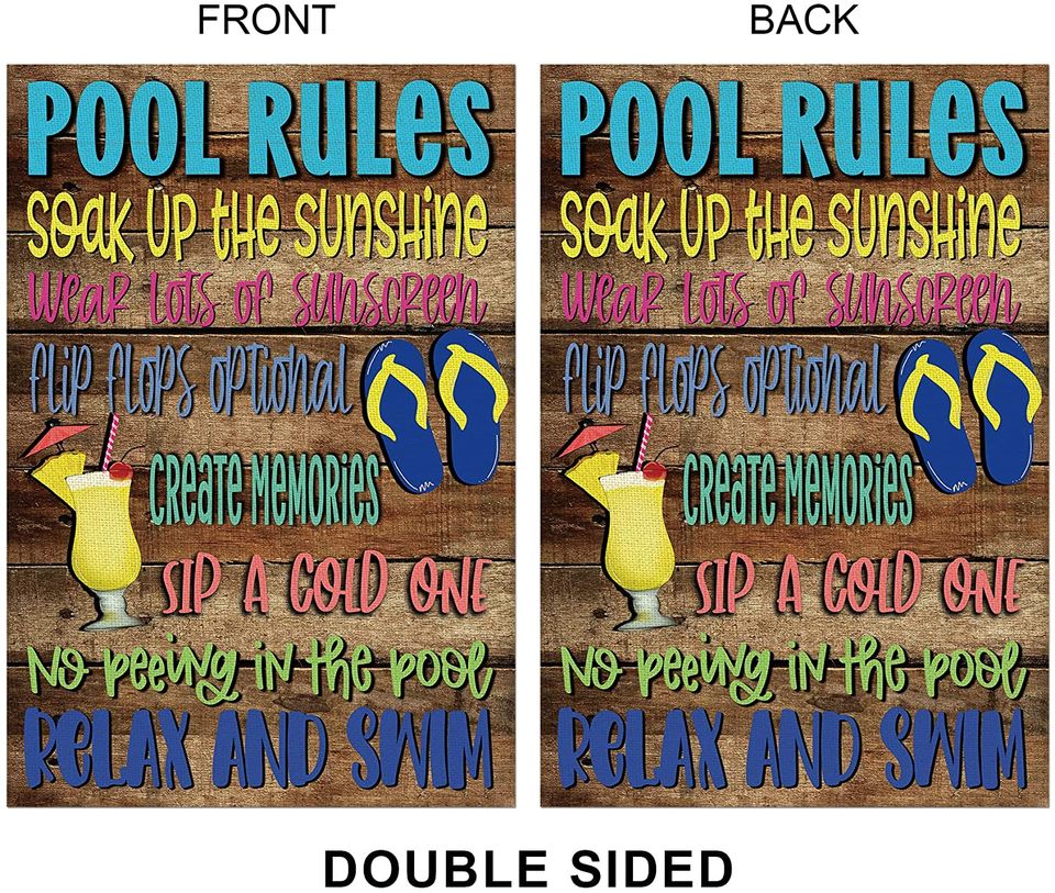 Pool Rules Soak Up The Sunshine Relax And Swim Garden Flag