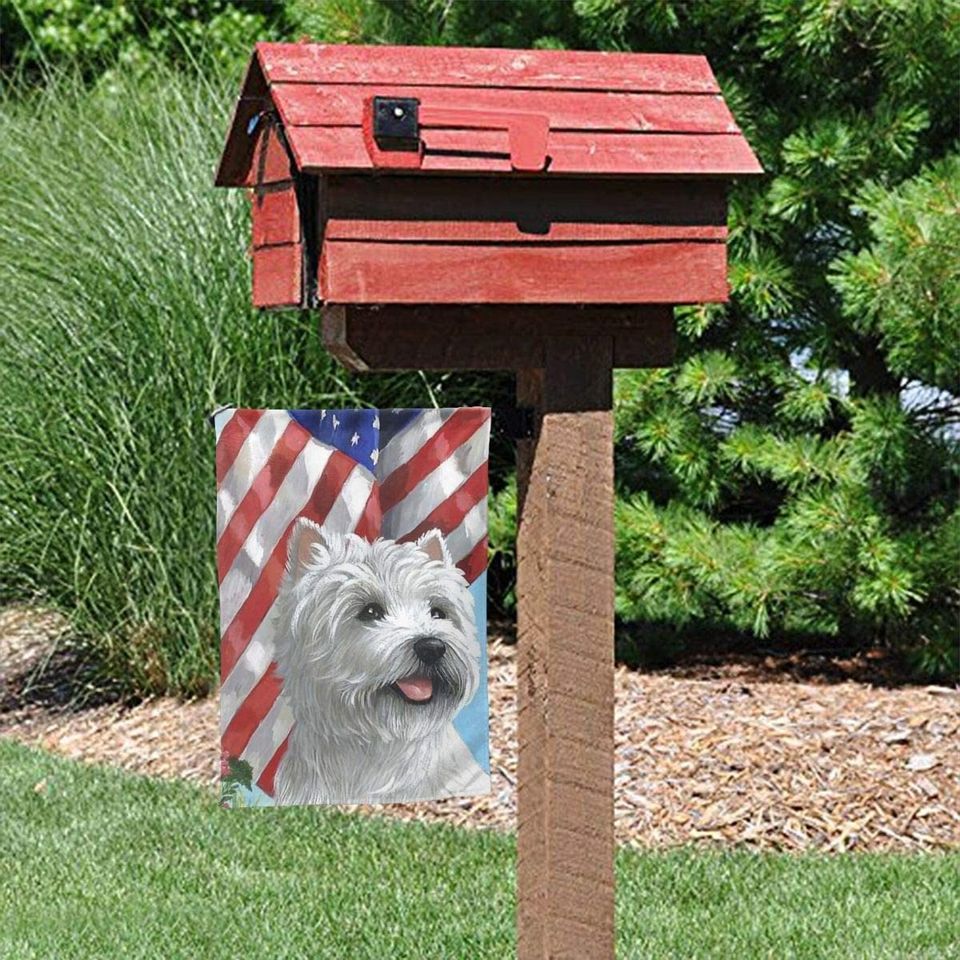 Highland White Terrier Garden Flag