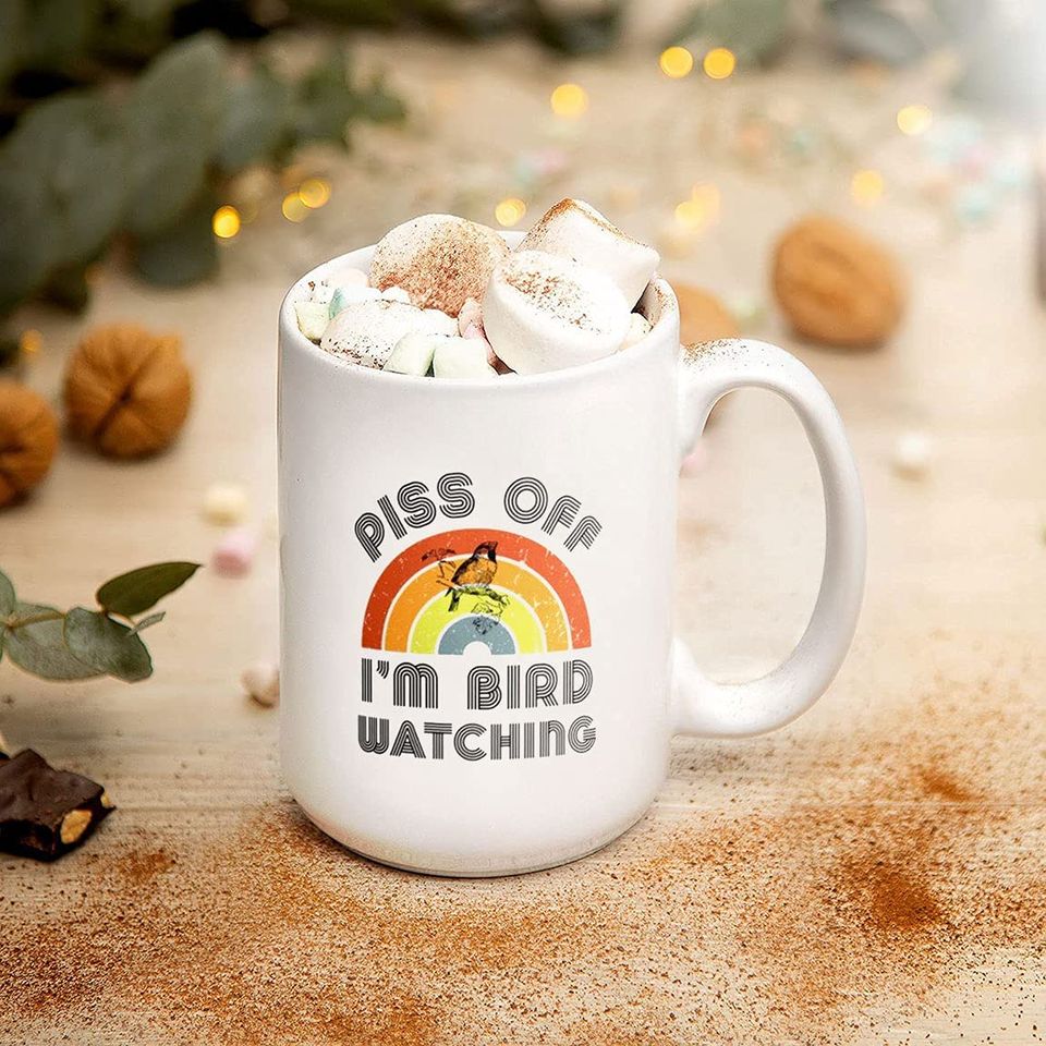 Piss Off I'm Bird Watching Ceramic Novelty Coffee Mug