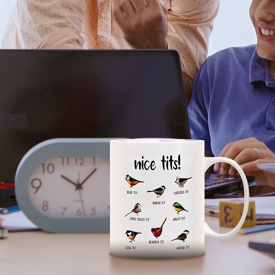 Nice Tits Fowl Language Bird Ceramic Novelty Coffee Mug