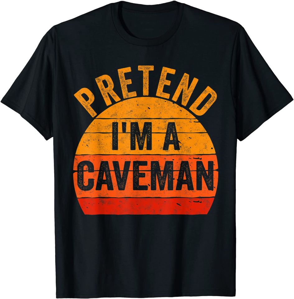 Lazy Halloween Costume Gift Pretend I'm A Caveman T Shirt