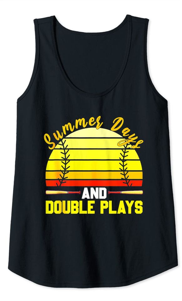 Summer Days And Double Plays Baseball Softball Lover Family Tank Top
