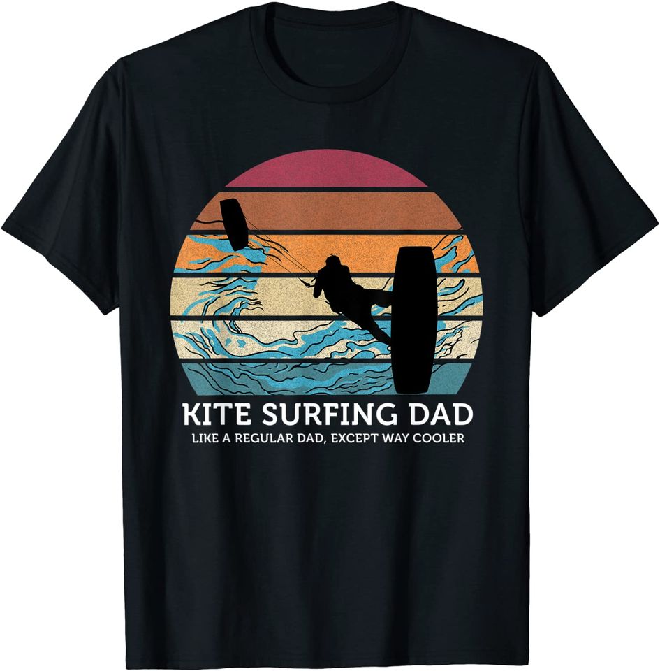 Kite Surfing Dad Vintage Sunset Beach Kite Surfing Lover T-Shirt