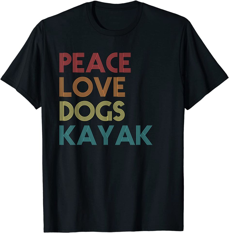 Kayaker Kayaking Apparel Kayak And Dog Lovers Vintage Retro T-Shirt