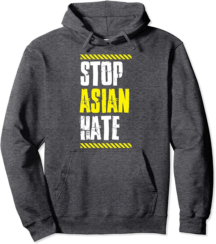 Stop Asian Hate Warning Tape American Pride Love AAPI Ally Hoodie