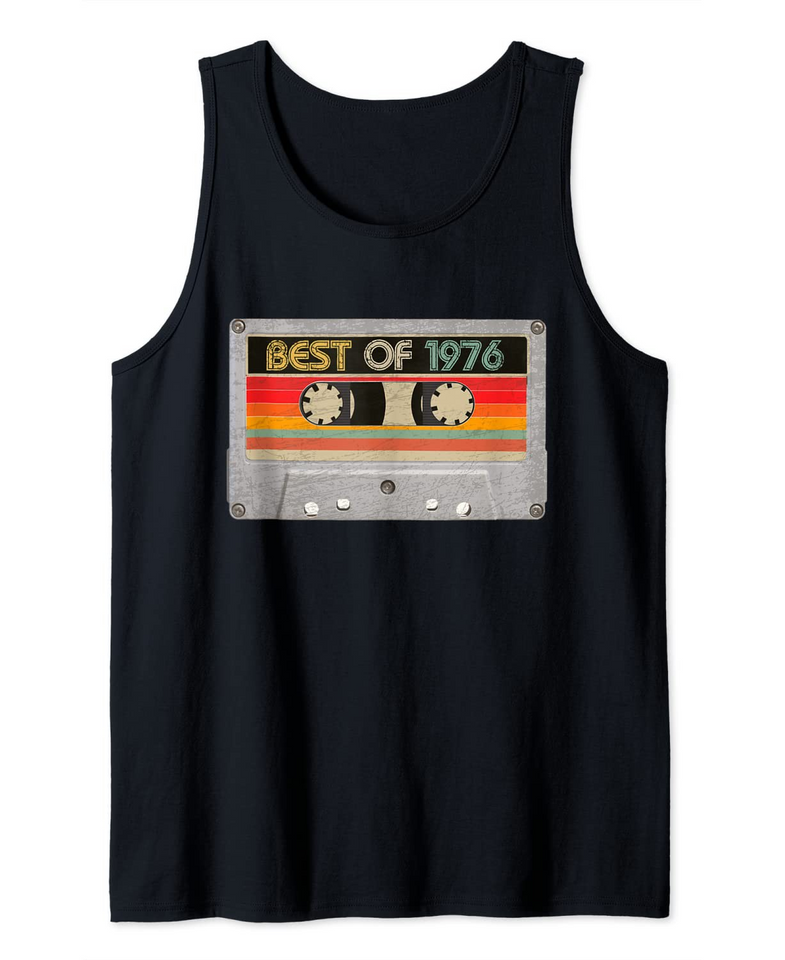 Best Of 1976 45th Birthday Gifts Cassette Tape Vintage Tank Top