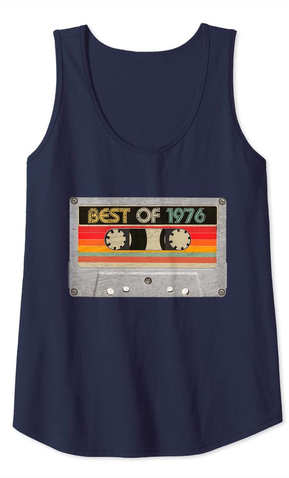 Best Of 1976 45th Birthday Gifts Cassette Tape Vintage Tank Top