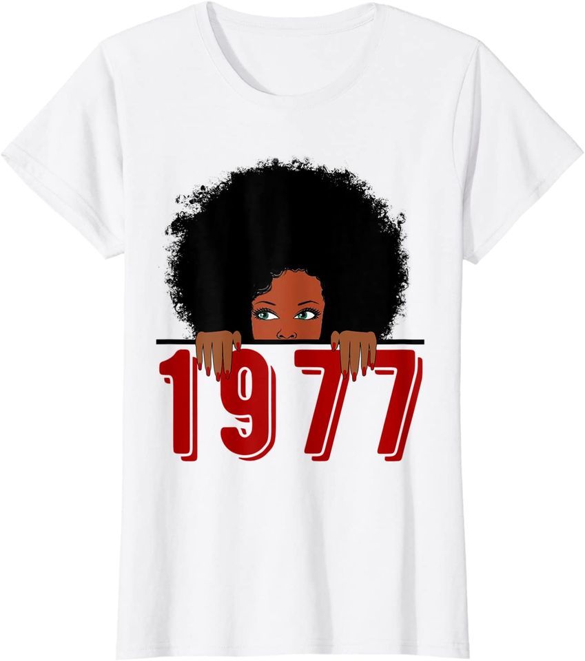 Womens Black Queen Born in 1977 42nd Awesome Birthday T Shirt