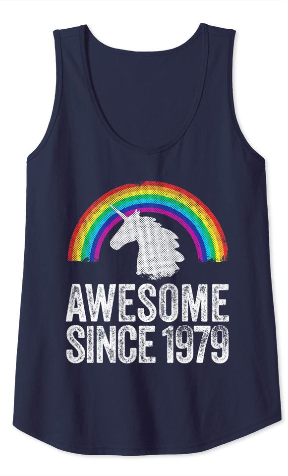 1979 Birthday Unicorn Rainbow  Tank Top