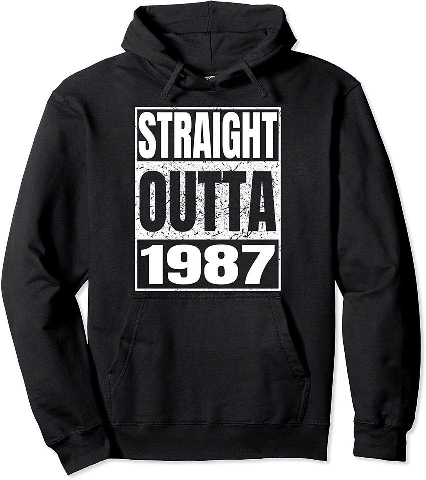 Straight Outta 1987 34th Birthday 34 Years Old Gifts Vintage Hoodie