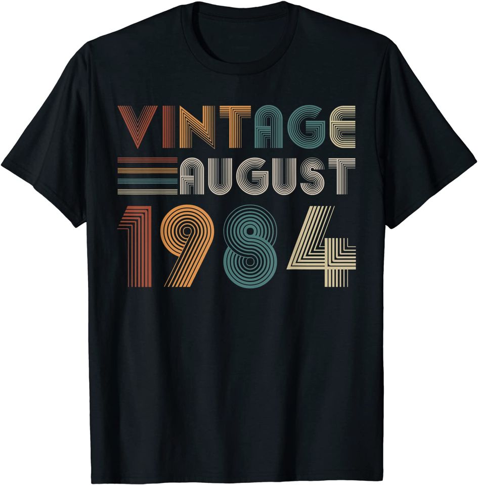 Retro Vintage August 1984 T Shirt 35th Birthday T Shirt