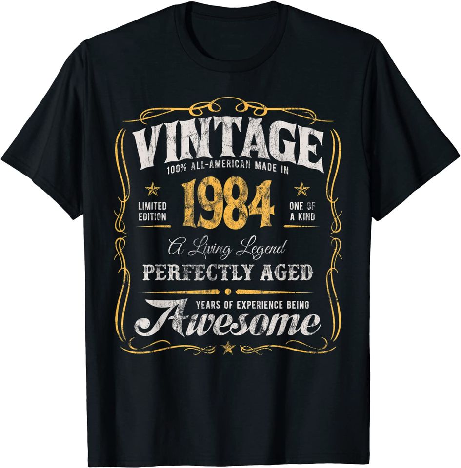 37th Birthday Classic Made In 1984 Vintage T Shirt