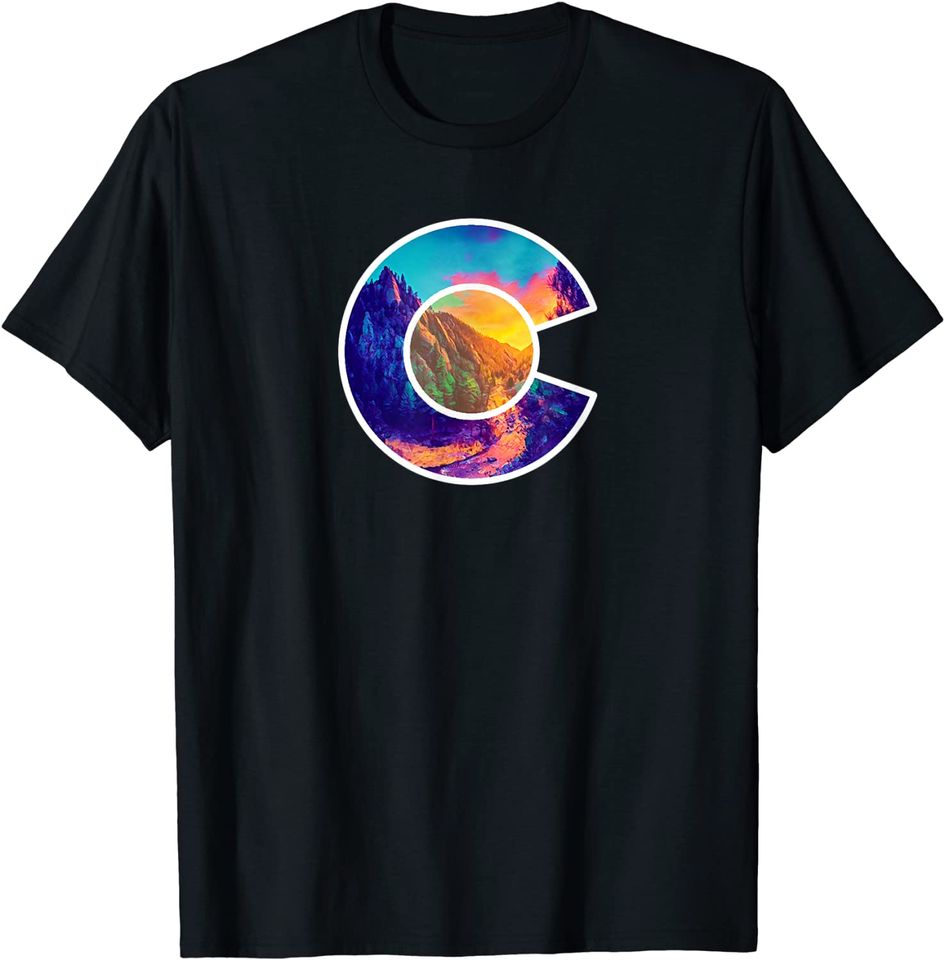 Colorado Mountain Colorado C Graphic - MountainSunset Design T-Shirt