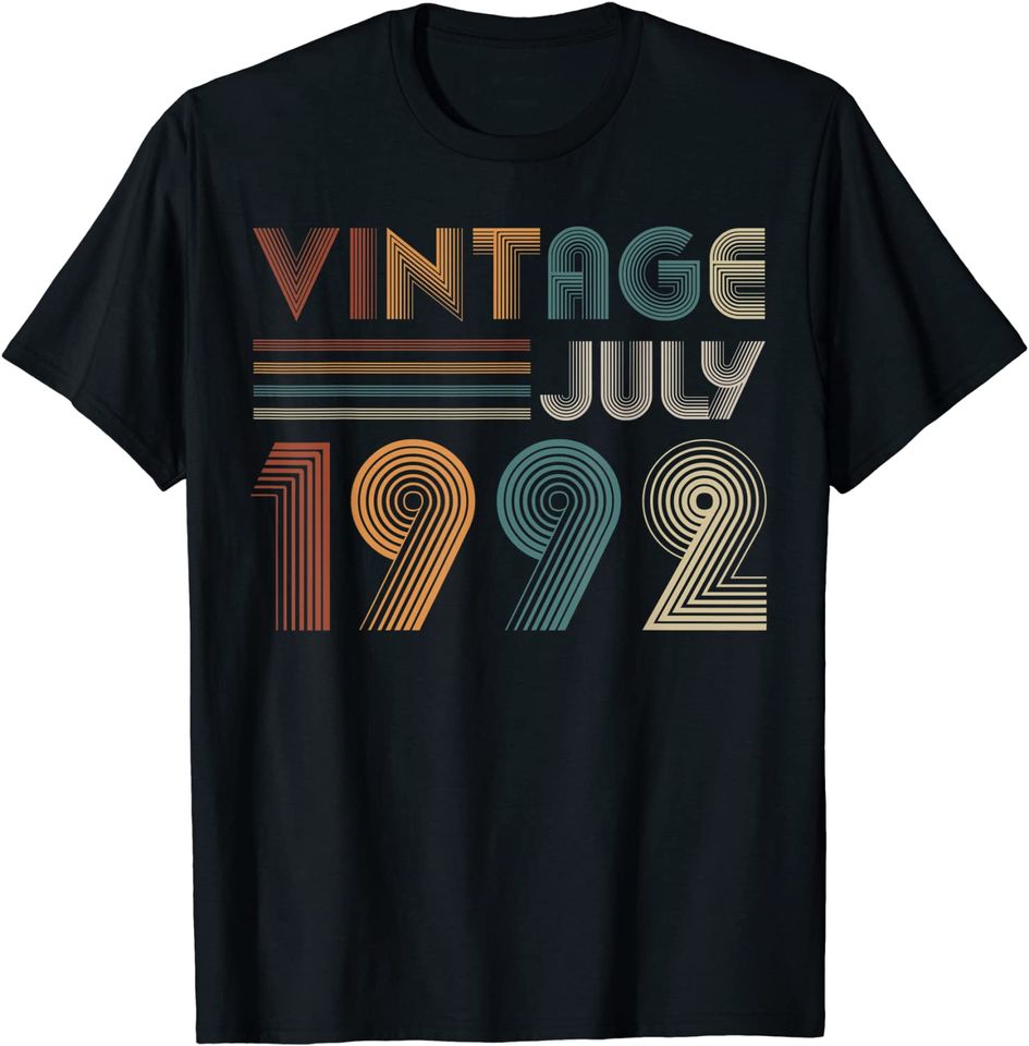 Retro Vintage July 1992 T Shirt 27th Birthday T Shirt