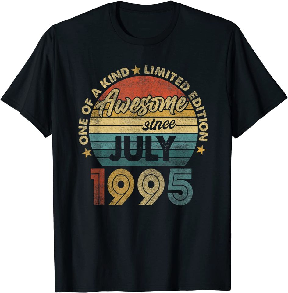 26th Birthday Men Awesome Since July 1995 T Shirt