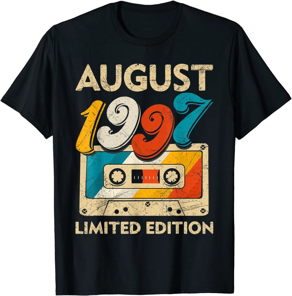 Retro August 1997 Cassette Tape 24th Birthday Decorations T Shirt