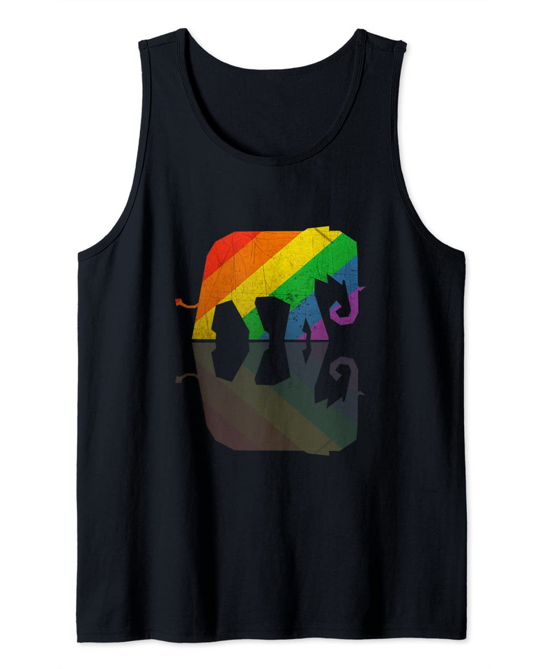 Gay Pride Rainbow Elephant LGBTQ Tank Top