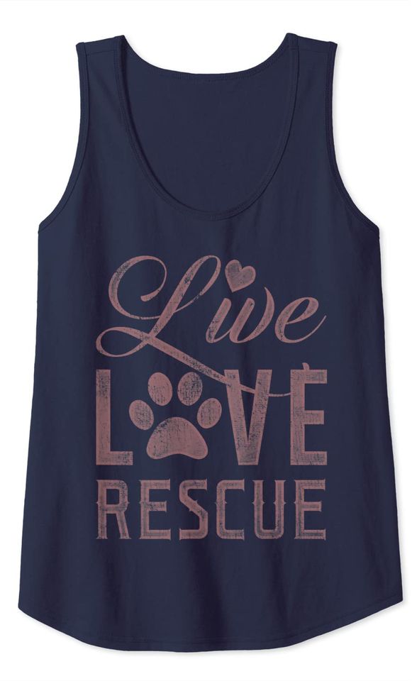 Trendy Live Love Rescue Animals Tank Top