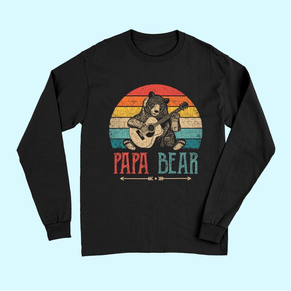 Papa Bear funny Guitar Long Sleeves for men